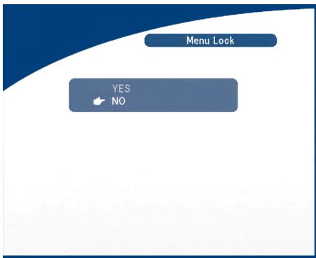 Menu Lock YES NO