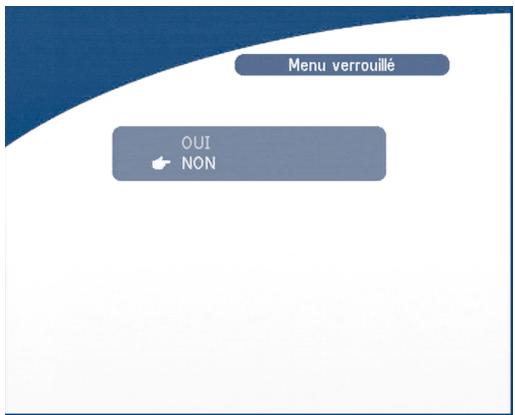 Menu verrouillé OUI NON