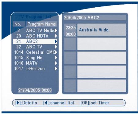STRONG SRT 5010 - EPG function - 2