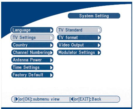 STRONG SRT 5010 - TV settings - 1