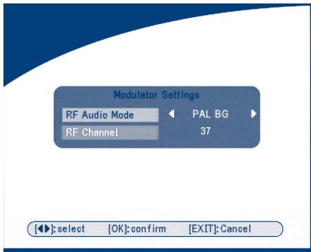 STRONG SRT 5010 - Modulator Settings (only for model SRT 5015) - 1