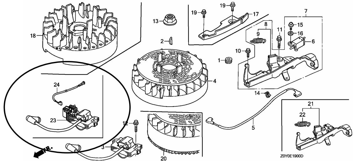 MAKITA MOTEUR PM5365 S3 - GCV190A-C1E,C2E,D1E AND D2E TYPES sales parts information - 2