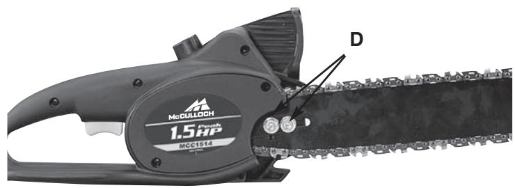 MCCULLOCH MCC1514 - PARA AJUSTAR TENSION DE LA CADENA DE CORTE: - 2