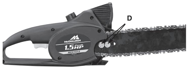 MCCULLOCH MCC1514 - TO ADJUST SAW CHAIN TENSION: - 2