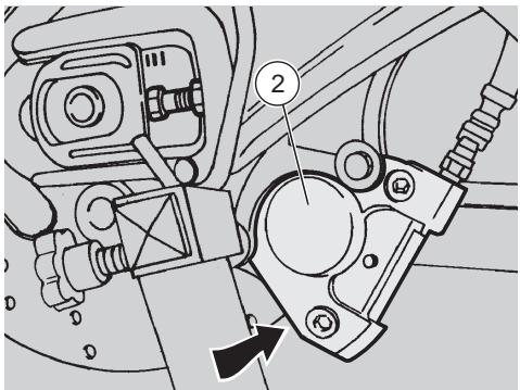 APRILIA RS 250-1998 - Verification de l'usure des plaquettes - 1