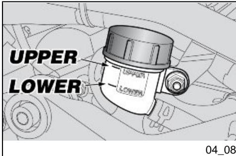 APRILIA DORSODURO 750 ABS - Controle van het oliepeil van de remmen (04_07, 04_08) - 1
