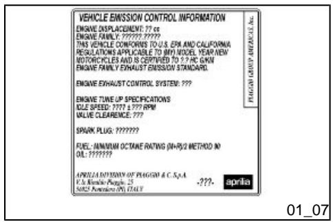 APRILIA SXV 450 - Label 3 (01_06) - 1
