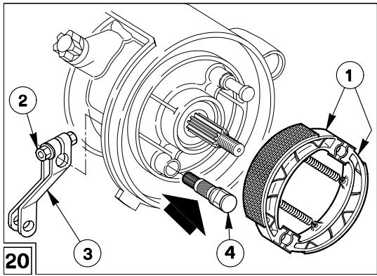 APRILIA AMICO 50 - GREASING THE REAR BRAKE CAM PIN (Fig. 20) - 6