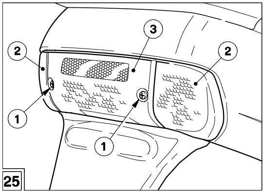 APRILIA AMICO 50 - CHANGING THE BULBS IN THE REARLAMP AND REAR DIRECTION INDICATORS (Fig. 25) - 2