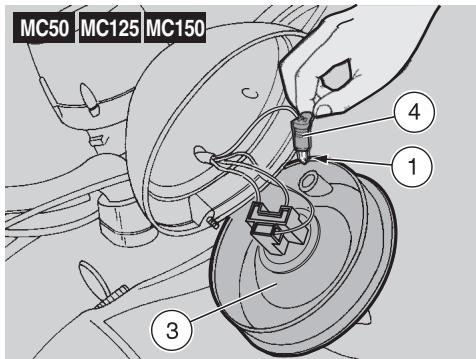 APRILIA M50 - CHANGING THE HEADLIGHT BULBS MC50 MC125 MC150 - 1