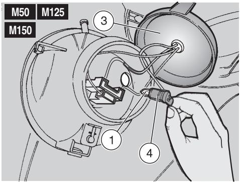 APRILIA M50 - CHANGING THE HEADLIGHT BULBS M50 M125 M150 - 1