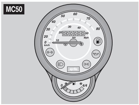 APRILIA M50 - INSTRUMENTBRÄETTETS BELYSNING - 1
