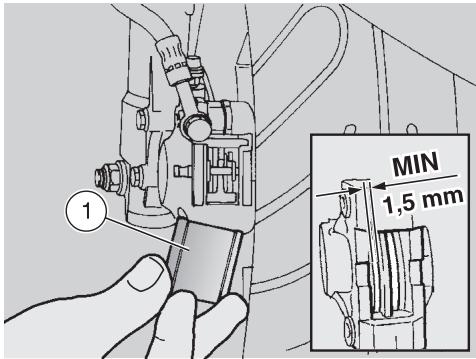 APRILIA M50 - CHECKING THE BRAKE PAD WEAR - 1