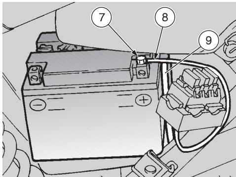 APRILIA MX 125 - REMOVING THE BATTERY - 1