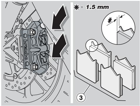 APRILIA RSV 1000 TUONO R - CHECKING THE BRAKE PADS FOR WEAR - 1