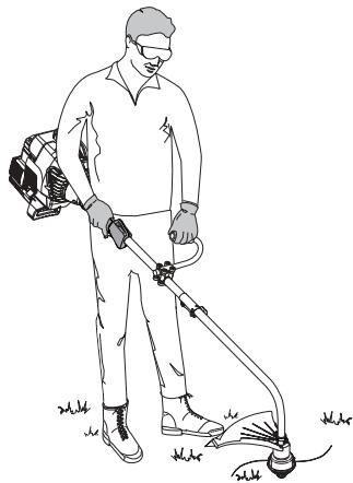MTD Y725 - HOLDING THE TRIMMER - 2
