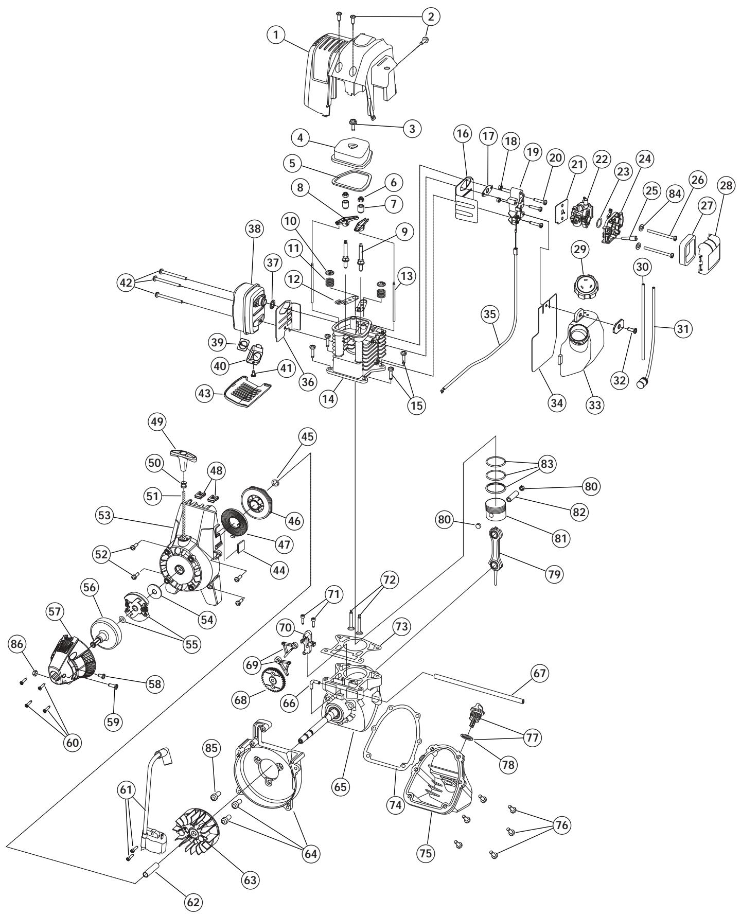 MTD YM26BC - 4-CYCLE GAS TRIMMER/ BRUSHCUTTER - 1