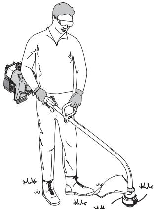 MTD YM300 - Holding the Trimmer - 2