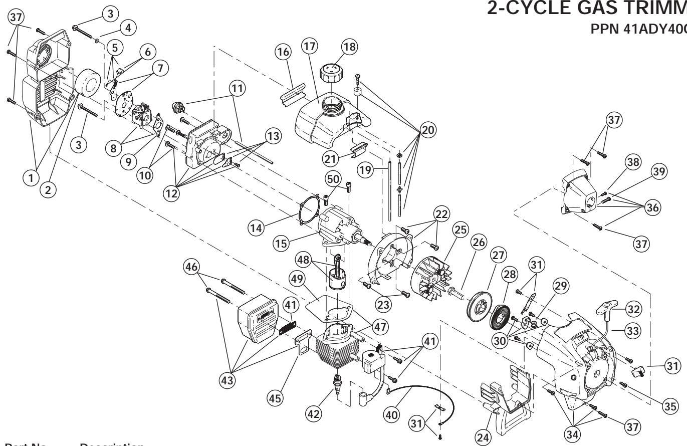 MTD YM400 - 2-CYCLE GAS TRIMMER - 1
