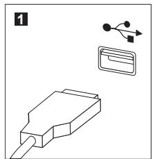 LENOVO IDEACENTRE B310 - Connect any additional devices that you have. Your computer might not have all connectors shown. - 1