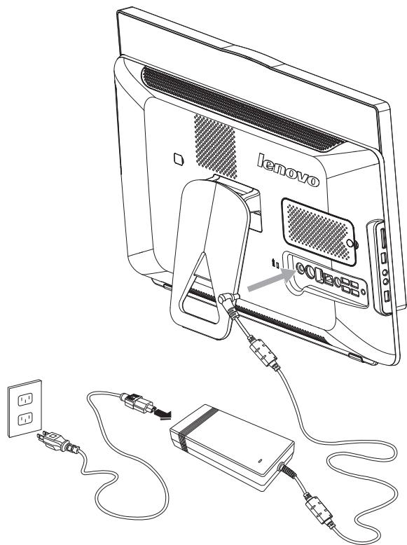 LENOVO IDEACENTRE B310 - Connect the power cords properly to grounded electrical outlets. - 1