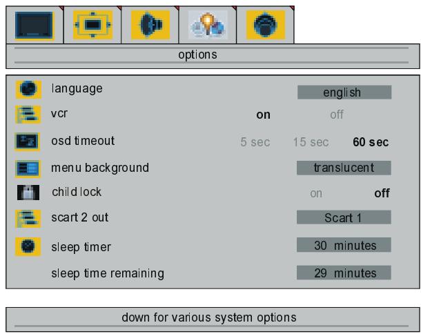 HITACHI 42PMA225EZ - options menu - 1