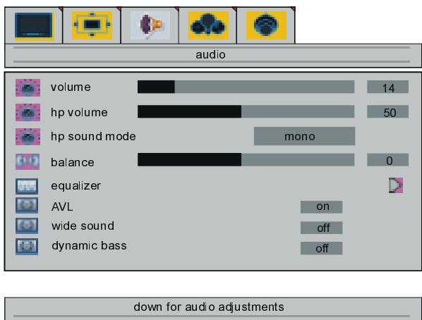 HITACHI 42PMA225EZ - audio menu - 1
