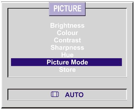 HITACHI C2842N - Picture Mode Menu: - 1