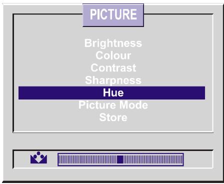 HITACHI C2842S - Setting Hue: - 1