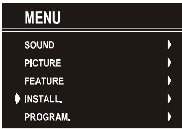 HITACHI CL1426T - Install Menu - 1