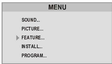HITACHI CL28W460N - Feature Menu - 1