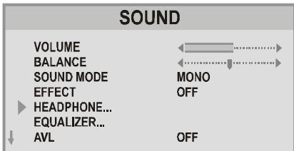 HITACHI CL28W460N - To Change Headphone Sound Settings - 1