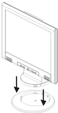 HITACHI CML154XW - Connecting the LCD Monitor and Base - 1