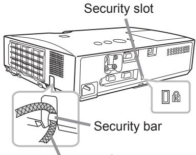HITACHI CPX8 - Using the security bar and slot - 1