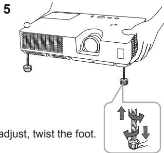 HITACHI CPX8 - Adjusting the projector's elevator - 3