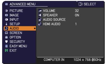 HITACHI CPX8 - AUDIO menu - 1