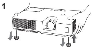 HITACHI CPX9 - Adjusting the projector's elevator - 2