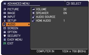 HITACHI CPX9 - AUDIO menu - 1