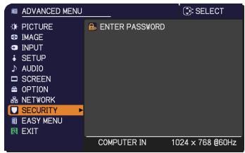 HITACHI CPX9 - Enter the SECURITY menu - 1