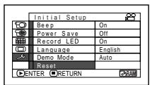 HITACHI DZ-BX35A - RESETTING MENU SETTINGS TO DEFAULTS (RESET) - 1
