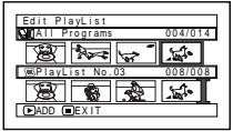 HITACHI DZ-BX35A - ADDING SCENES USING SUBMENU FOR EDITING (EDITING PLAY LIST) - 4