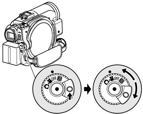 HITACHI DZ-BX35A - Turning DVD Video Camera/Recorder On and Off - 2