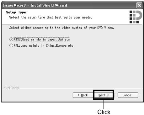HITACHI DZ-BX35A - Choosing video system: The screen for setting the video system will appear, and then click "Next". - 1