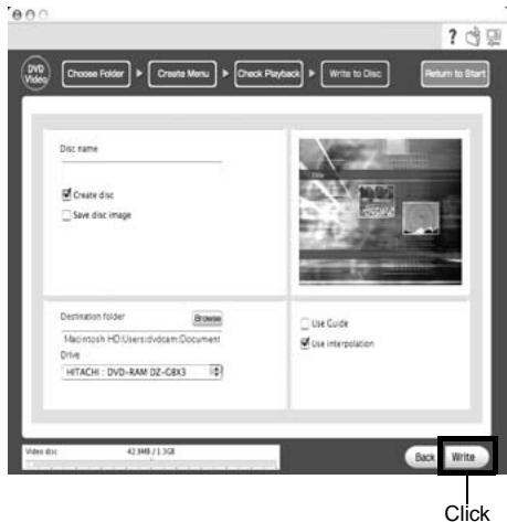 HITACHI DZ-BX35A - Writing to disc: - 1