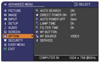 HITACHI ED-X26 - OPTION menu - 1