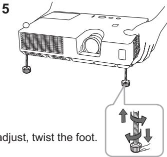 HITACHI ED-X26 - Adjusting the projector's elevator - 4