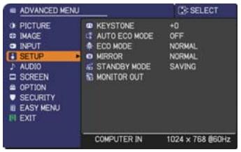 HITACHI ED-X26 - SETUP menu - 1