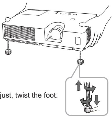 HITACHI ED-X26 - Adjusting the projector's elevator - 3