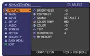 HITACHI ED-X26 - In the ADVANCED MENU - 2