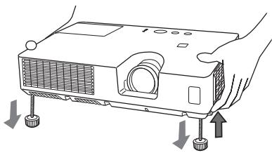 HITACHI ED-X26 - Adjusting the projector's elevator - 2